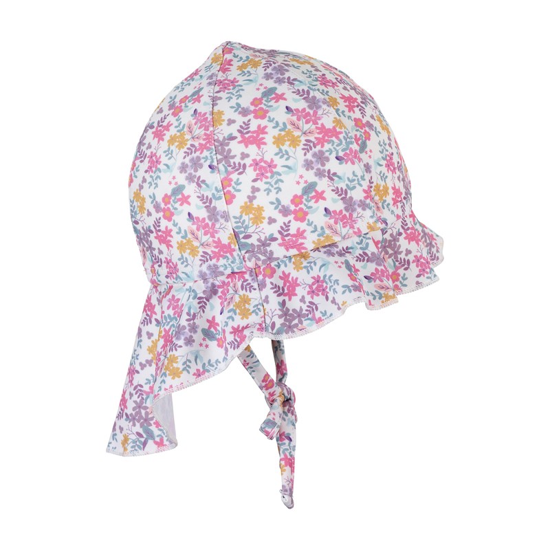 Sterntaler Girls' Peaked Cap Bathing Cap Flowers with Neck Protection