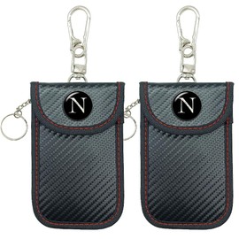 WESTCREEKS Initial Faraday Bags, 2 Pack Car RFID Signal Blocking Faraday Key Fob Protector Bag, Key Fob Cover Pouch (N)