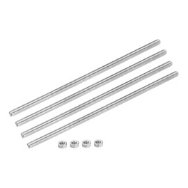 sourcing map Fully Threaded Rod M5 x 100mm 0.8mm Thread Pitch 304 Stainless Steel Right Hand Threaded Rods Bar Studs with Screws 4 Pack