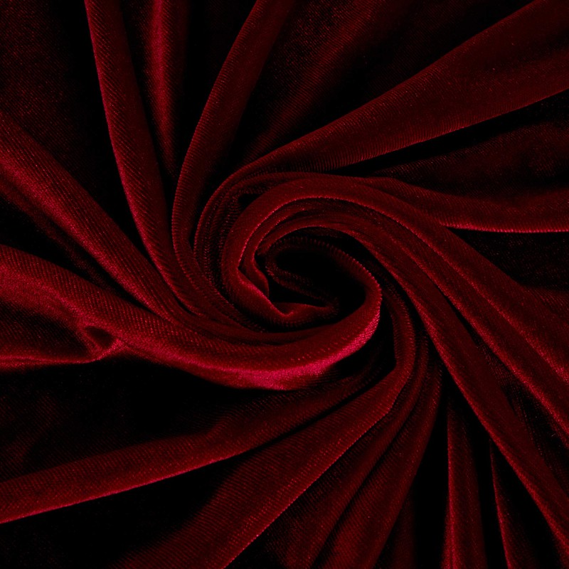Stretch Velvet Cranberry, Fabric by the Yard