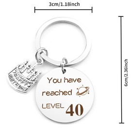 Tecfinty Keychain 40th Birthday,key ring for 40th Birthday,birthday presents,40th birthday gifts for daughter,40th birthday gifts,40 th birthday gifts for women,gifts under 5 pounds