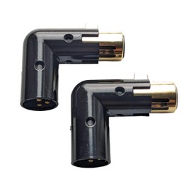 Milestock 2-Pcs 3-PIN XLR Angle Adapter Adjustable Male to Female, XLR 90 Degree, 4 Adjustable Angle Positions, Gold Plated
