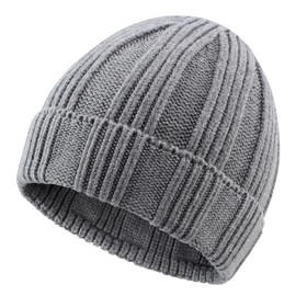 Magracy Baby Beanie Toddler Boys Girls Beanie Hat Kids Winter Skull Cap Children Ribbed Knit Hat Dark Grey