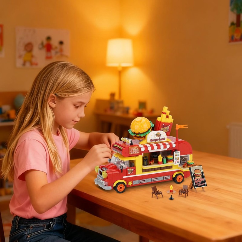 Friends Burger Truck Building Set, Creative Fast Food Truck Playset
