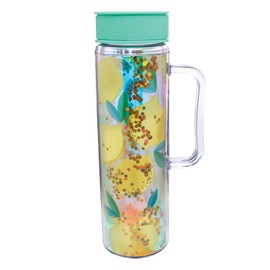 Creative Brands Slant Collections - Acrylic Double-Wall Mason Bottle, 20-Ounce, Lemons