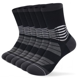 IRAMY Crew Compression Socks for Women Men with Ankle Arch Support Plantar Fasciitis Relief 3 Pairs