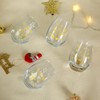 Jogskeor Set of 4 Christmas Wine Glass,Christmas Gift Snowman Santa