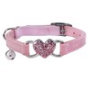 WDPAWS Heart Bling Cat Collar with Safety Belt and Bell