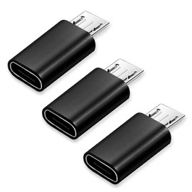 JBSTK USB-C to Micro USB Adapter [Pack of 3] USB Type C Female to Micro USB Male Quick Charge (Black)