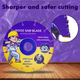 Kizaten Cutting Disc for Angle Grinder, 3 Pieces Cutting Disc 125 mm for Wood, Multi Wheel Cutting Disc Carbide Flex Disc for Wood, Plywood, Rubber, Plastics