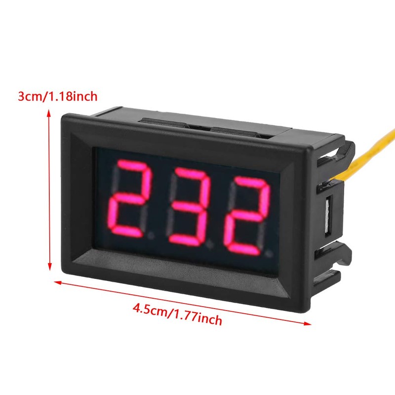 AC Voltmeter Digital LED Display Voltage Meter Panel 2 Wire