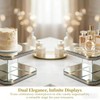 GIMORRTO Mirrored Display Riser with Rhinestone Trim, Two-Tier Square Stand,