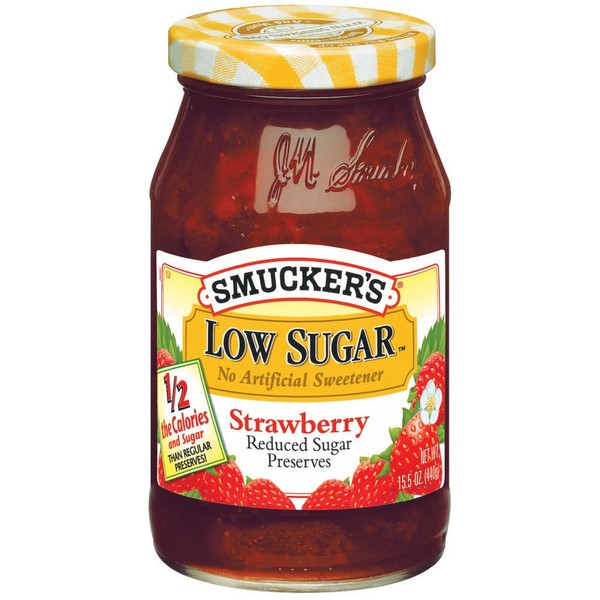 Smucker's Low Sugar Reduced Sugar Strawberry Preserves, 15.5000-Ounce (Pack of 6)