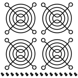 HiQltyla 60mm Fan Grill with Screws, Desktop Computer Case Fan Grills for 60mm Fans, Black Color - 4 Pack