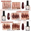 42Pcs Semi-Permanent Nail Polishes, Kit Collection with Base and Top