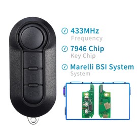 Heart Horse 3 Button Car Key 433 MHz Remote Key for Fiat 500L MPV Ducato for Cit-ro-en Jum-per for Peu-ge-ot Box-er - Marelli BSI