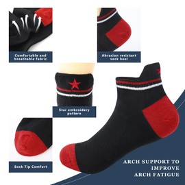 YOYOU Mens Striped Ankle Socks, Low Cut Thin Short Colored Cushioned No Show Socks with American Flag Star for Casual, Daily Wear 5 Pairs