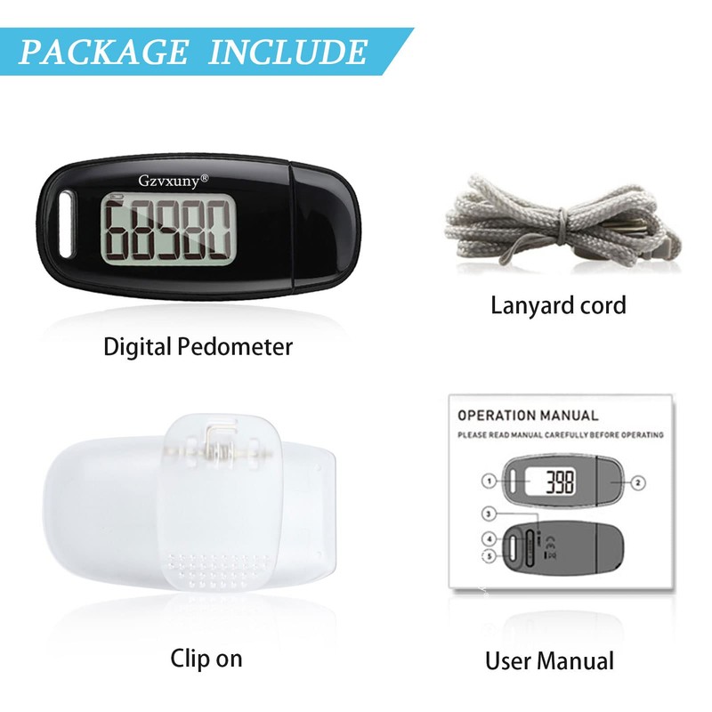3D Walking Pedometer with Clip, Easy Activity Fitness Tracker for