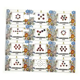 ASHIRWAD 12 Combo Bindi Packs All in One Indian Multicolor Multisize, Multi Design Reusable Stone Crystal Forehead Tika, Face Jewels Stickers Bridal Bindis (Bindi-06)