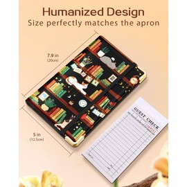 Slohif Server Book for Waitress Cute Serving Books with Zipper Pocket Accessories Leather Server Check Book Restaurant Waiter Server Booklet Organizer Ticket Book Holder Book Shelf