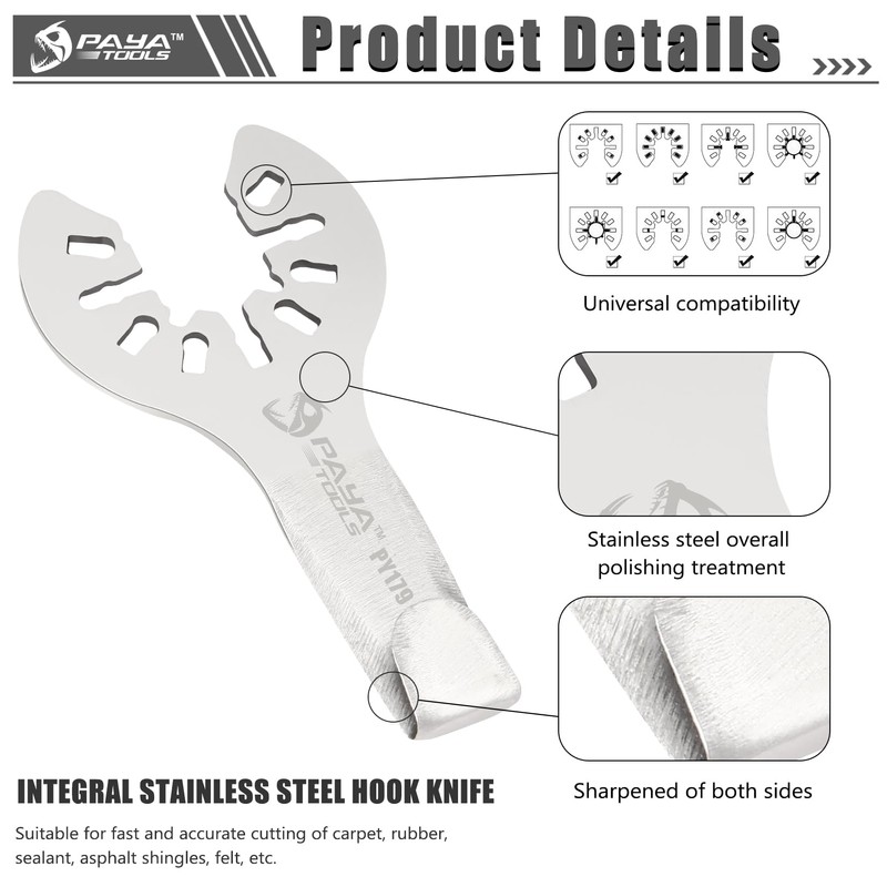 PAYA TOOLS Hooked Cutter Blade for Precision Work - Planked