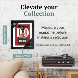 Creative Picture Frames 10 x 13 Magazine Frame with Full-Strength Glass, Holds Up To A 1/4" Thick Media with Installed Hangers for Easy Mounting, 11x14 Black Frame with White Mat