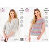 King Cole 5504 Crochet Pattern Womens Top and Cardigan in