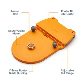 Bora Router Dado Jig, The Woodworking Router Guide That Allows for Precise, Straight Dados, Rabbets, and Mortises | 542005, Orange