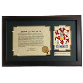 Bryne - Coat of Arms and Last Name History, 14x22 Inches Matted and Framed