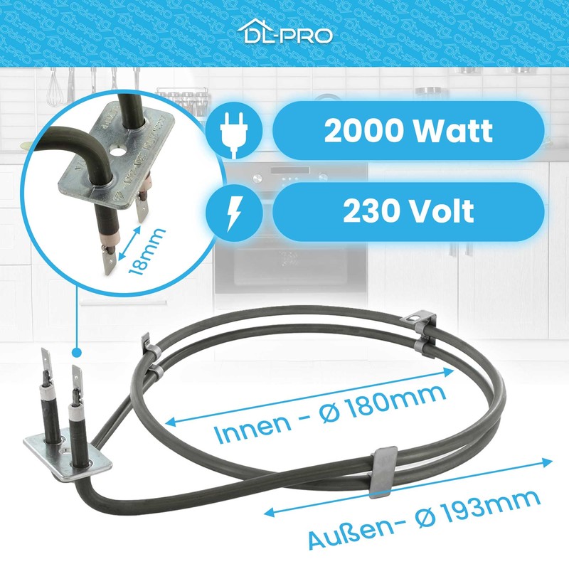 DL-pro Heating Element Hot Air Heater 2000 W 230 V