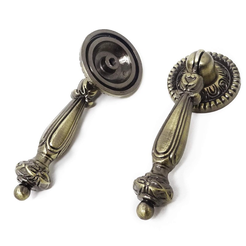 Honbay 2PCS Antique Style Bronze Metal Drawer Tear Drop Cabinet