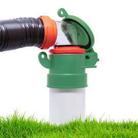 Footloose 4" Sewer Cap for RV Sites/Campgrounds | Odorless, Self-Closing, Easy to Install & Use | Female, Green, Polypropylene