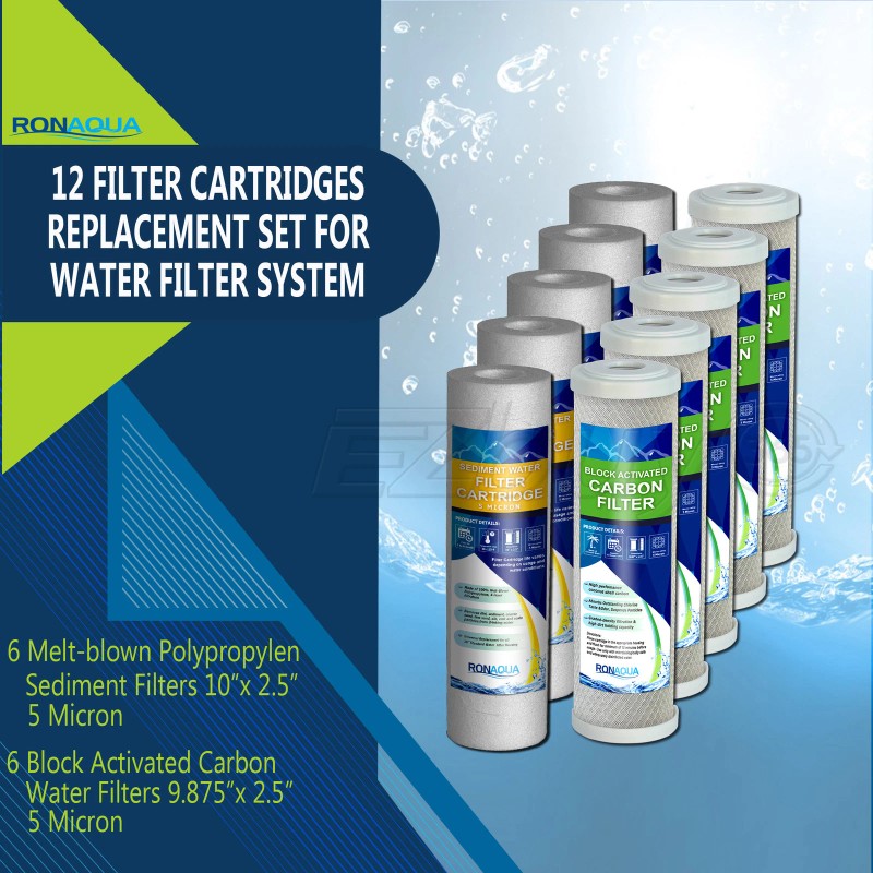 Ronaqua Reverse Osmosis Replacement Filters Set 2.5" x 9.87" Sediment