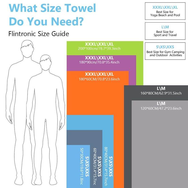 flintronic Microfibre Towel 180 x 90 cm