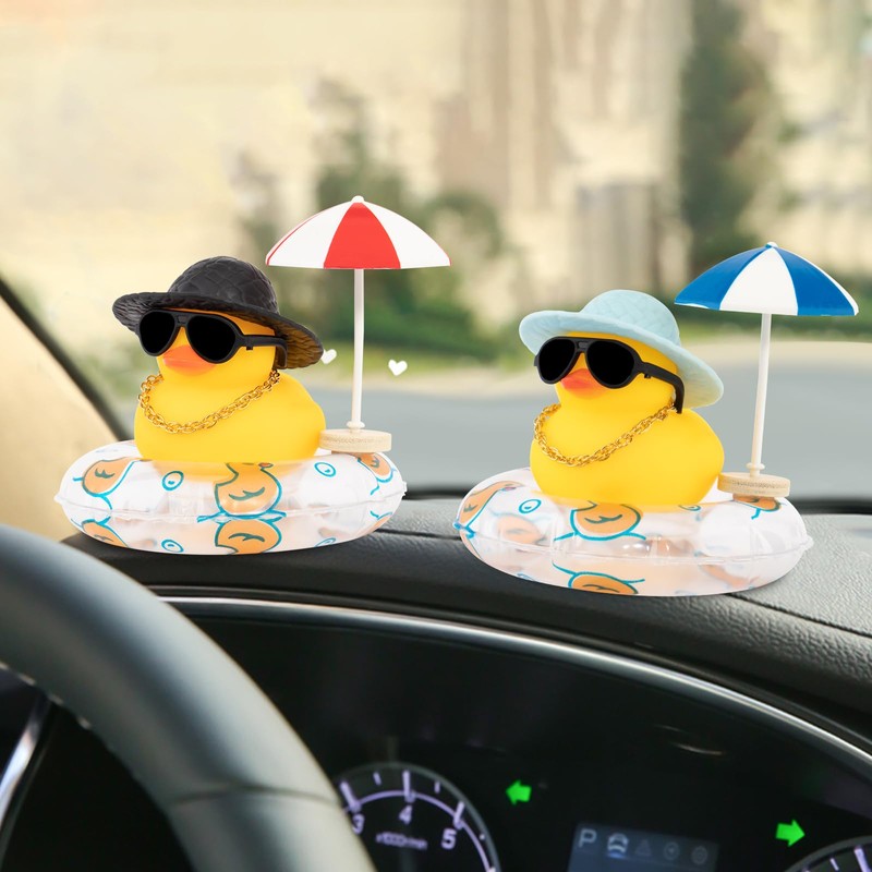 Wonuu Rubber Duck Car Ornaments Duck Car Dashboard Decorations with