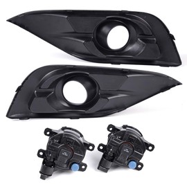 Front Bumper Driving Fog Light Lamps Compatible For Honda CRV CR-V 2012-2014 w/Bezel & Switch Clear Lens 1 Pair
