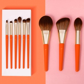 DUcare Makeup Brushes BB0912 Set of 9, Cosmetic Brushes, Eye Shadow Brushes, Face Brushes, Cosmetic Brushes, Super Soft, Present, Carefully Selected Ultra Fine Bristles, Ultra Soft, Orange