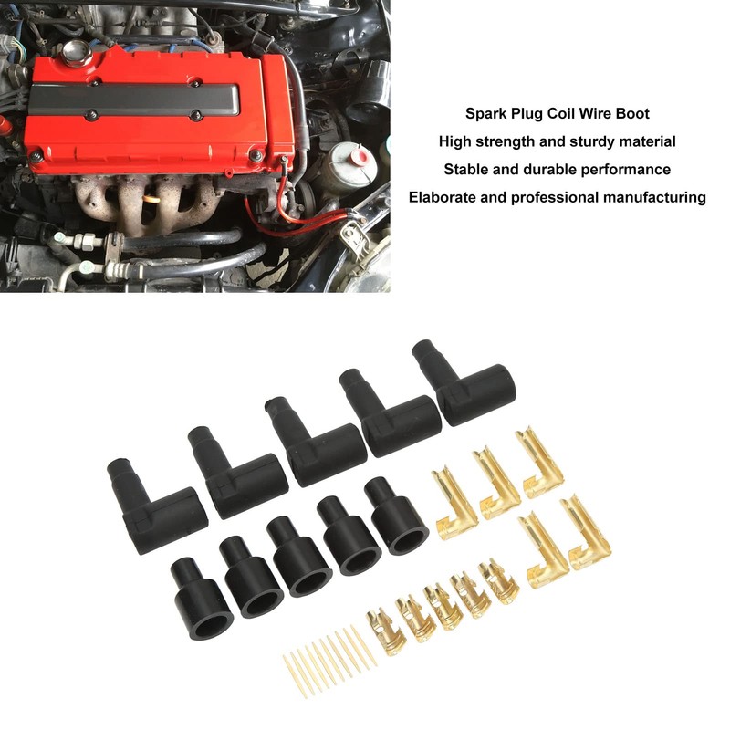30PCS 90 Degree Spark Plug Boot Terminal Kit, Spark Plug