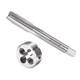 CoCud Tap and Die Set M10 x 1.5 Thread Left Hand Metric High Speed Steel Machine Screw Tap and Round Die Tool Kit Application: For Thread Tapping Fixing 1 Set