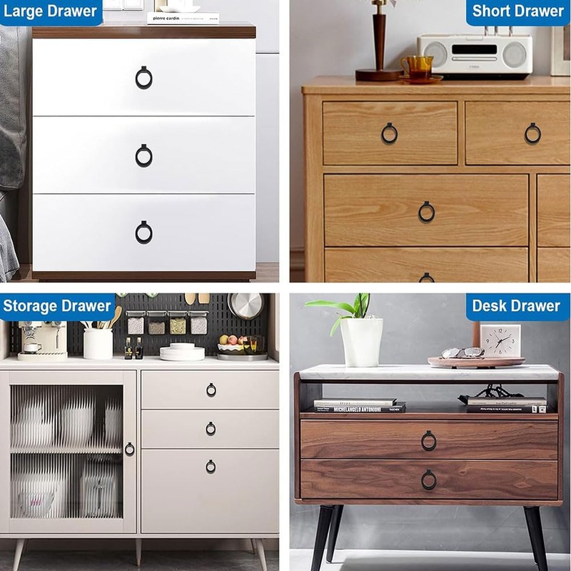 YUEYEHONGDYAIP 2 Pcs Cupboard Knobs Cabinet Ring Pulls Drawer Handle