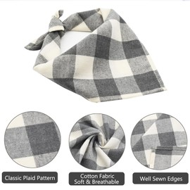 Bubblepup Dog Bandanas, Fall Dog Bandana for Boys Girls, Plaid Reversible Triangle Bibs Scarf Accessories for Dogs Pets