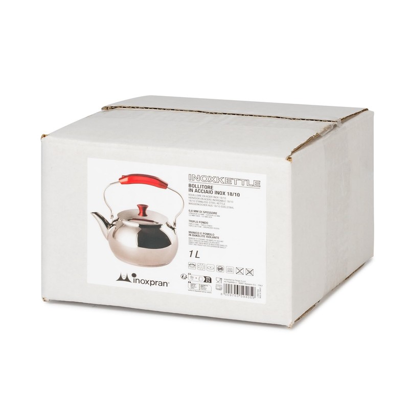 Inoxpran Bollitore in Acciaio Inox 18/10, Fondo Induzione, Lt1
