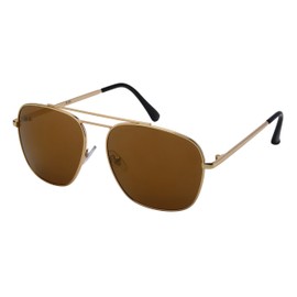 Edge I-Wear Square Aviator Sunglasses Men Metal Square Sunglasses Double Brow Bar 5133-KGM-3(G.kgm)