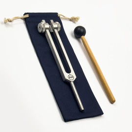 174 Solfeggio Weighted Tuning Fork for Healing with Carry Bag and Striker - Sound Healing and Biofield Harmonization - Sound Healing Instruments, Sound Therapy Tools, Biofield Tuning - Silver