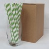 Green & White Striped Paper Straws (6mm x 200mm) -