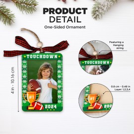 Football Ornaments for Christmas Tree, Christmas Ornament 2024, Football Picture Frame Ornament, Football Ornaments 2024, Mini Football Picture Frame for Christmas Tree, Football Coach Gifts