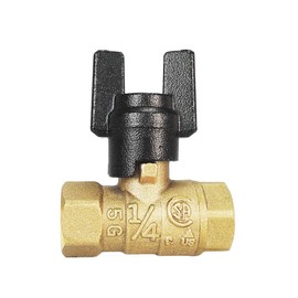 Nigo Industrial Co. 240 Series Forged Brass Mini Gas Ball Valve, CSA Certified, NPT Female, Standard Port 600WOG (1/4" NPT Female x 1/4" NPT Female, Short T Handle)