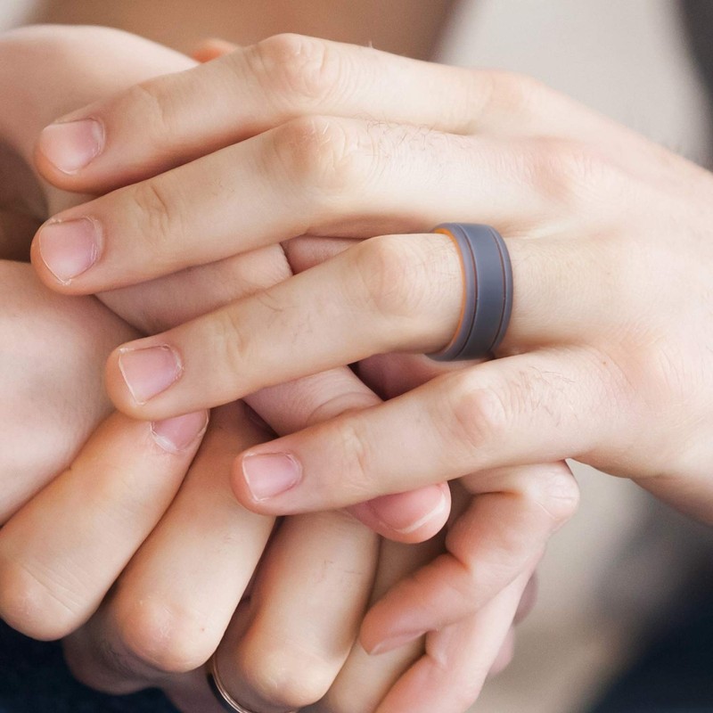 ROQ Silicone Rubber Wedding Ring for Men, Comfort Fit, Men's