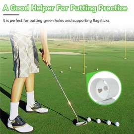 Golf Hole Cup,Golf Training Aid Cup,Golf Cup Cover Practice Golf Hole Plastic Cup Putting Cup for Putting Green White Plastic Outdoor Indoor Golf Putting Cup for Backyard Golf Practice