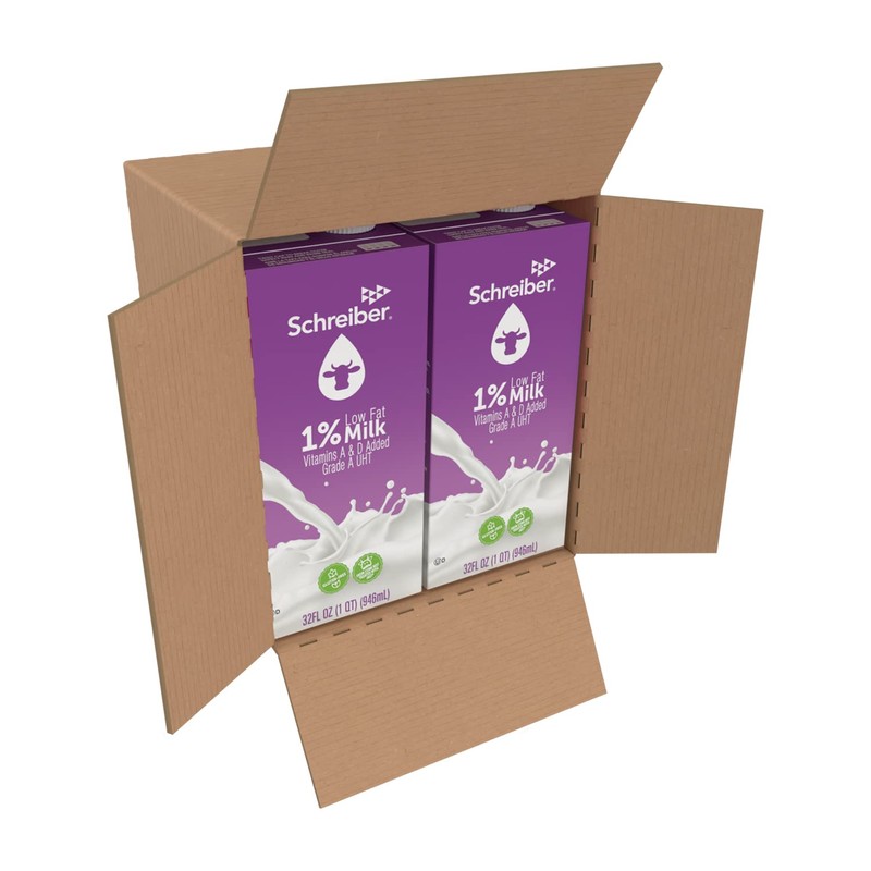 Schreiber Milk 1%, Shelf Stable Milk, Low Fat with Vitamin